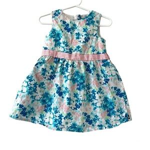 Nautica Blue & Pink Floral Spring Formal Dress
